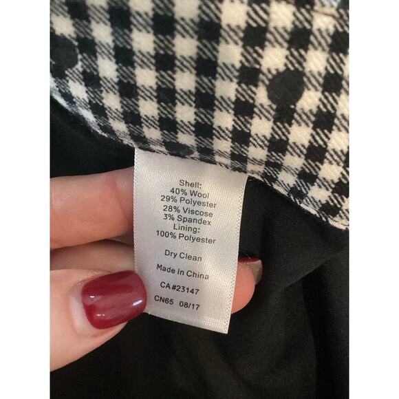 Talbots Womens Capri Pants Size 10P 10 Black White Bow Polka Dot Gingham Preppy - Picture 10 of 10